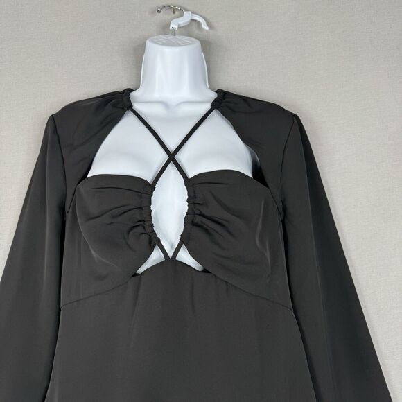 Endless Rose Womens Dress Medium Black Crossover Straps Fitted Cocktail Cutout - Picture 3 of 14
